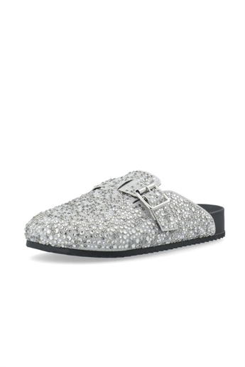 Medina x Bianco, Sand Mule Simili Stones, Silver